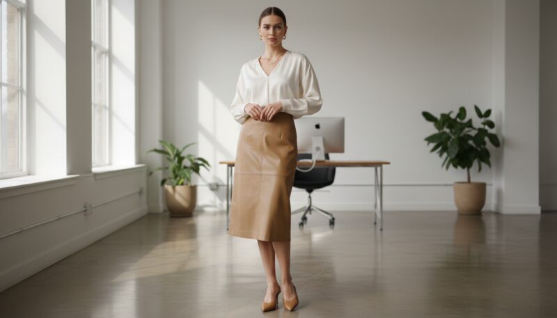 ženske suknje eko koža midi ženske suknje eko koža midi